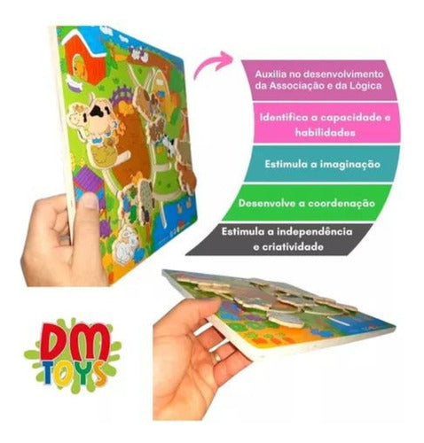 Didáticos Aprenda Brincando Animais Da Fazenda - Dm Toys Didáticos Aprenda Brincando Animais Da Fazenda - Dm Toys
